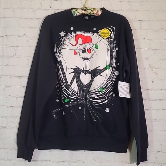 🆕️Disney The Nightmare Before Christmas Jack Skellington Light Up Sweater Sz S - Picture 4 of 15